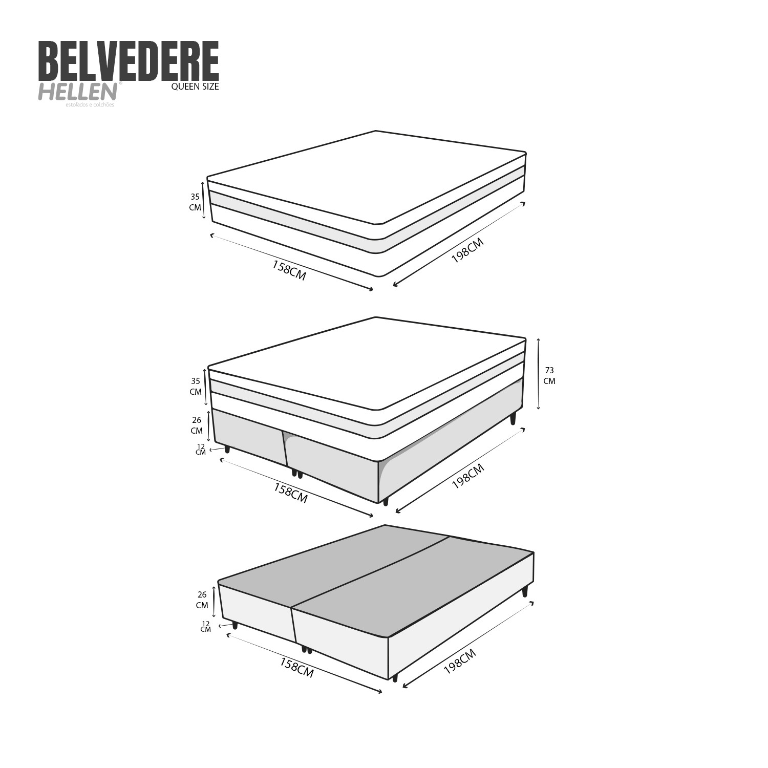 Conjunto Cama Box Belvedere com Molas Ensacadas