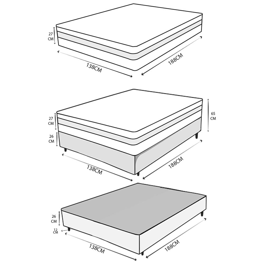 Conjunto Cama Box Eclipse Master com Molas Ensacadas