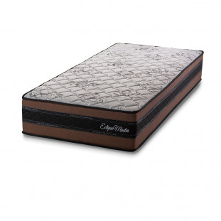 Conjunto Cama Box Solteiro 65x88x188 Eclipse Master Marrom com Molas Ensacadas
