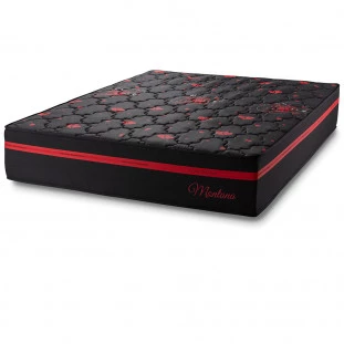 Colchão Queen 33x158x198 Montana Master Preto/Vermelho com Molas Ensacadas