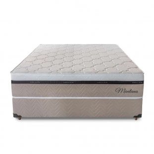 Conjunto Cama Box Casal 71x138x188 Montana Master Bege com Molas Ensacadas